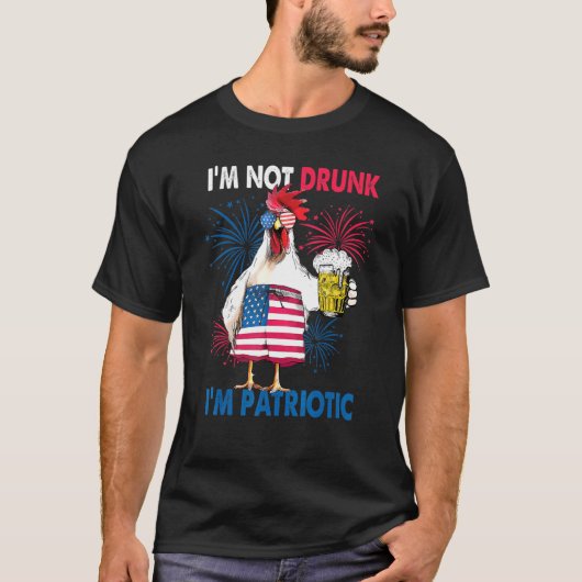 Im niet Drink patriottisch op 4 juli T-shirt (Voorkant)