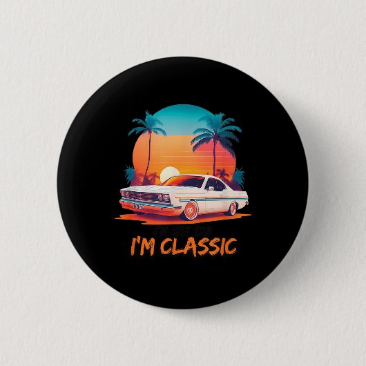 Im Niet Oud Im Clic ,Grappig Auto Graphic,  Sty Ronde Button 5,7 Cm (Voorkant)