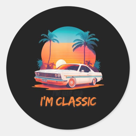 Im Niet Oud Im Clic ,Grappig Auto Graphic, Sty Ronde Sticker (Voorkant)
