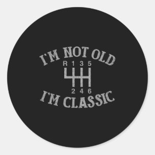 IM niet oud IM Clic Grappig Auto Handleiding Gearb Ronde Sticker