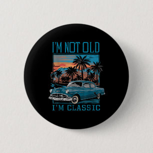 IM niet oud IM Clic Vintage Auto Retro Zonsonderga Ronde Button 5,7 Cm