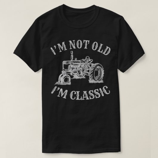 IM niet oud im grappige trekker retro boer T-shirt (Design voorkant)