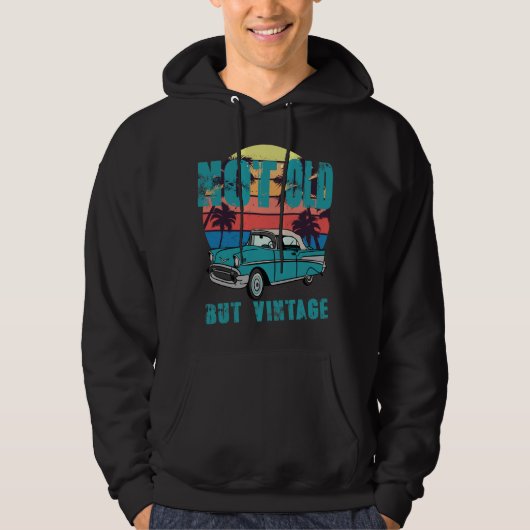Im niet oud im klassiek vespa scooter (blauw) Klas Hoodie (Voorkant)