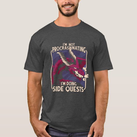 Im niet verlengend Dragon Side Quests T-Shirt (Voorkant)