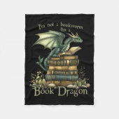 I'm Not A Bookworm I'm A Book Dragon Fleece Deken (Voorkant)