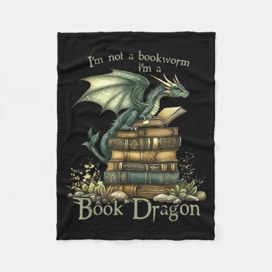 I'm Not A Bookworm I'm A Book Dragon  Fleece Deken (Voorkant)
