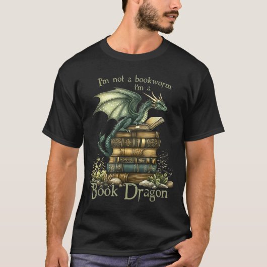 I'm Not A Bookworm I'm A Book Dragon T-shirt (Voorkant)