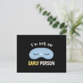 I'm not an early person briefkaart (Staand voorkant)