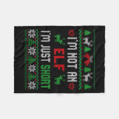 I'm Not An Elf I'm Just Short Christmas Ugly Sweat Fleece Deken (Voorkant (Horizontaal))