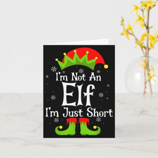 I'm Not An Elf Im Just Short Funny Christmas Match Kaart (Gele Bloem)