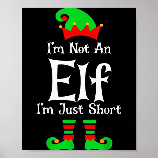 I'm Not An Elf Im Just Short Funny Christmas Match Poster (Voorkant)