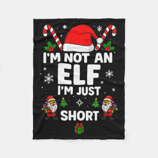 Im Not An Elf Im Just Short Funny Christmas Xmas M Fleece Deken (Voorkant)