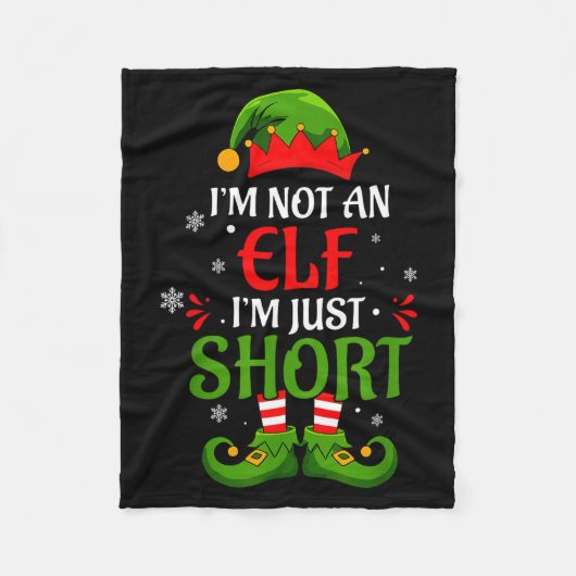 I'm Not An Elf I'm Just Short Merry Christmas Elf  Fleece Deken (Voorkant)