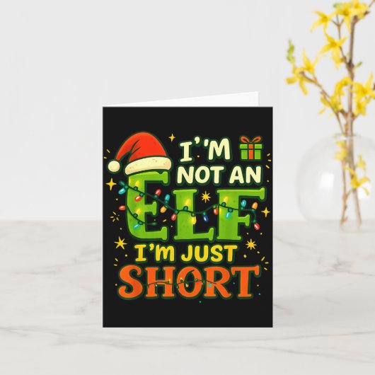 Im Not An Elf Just Short Funny Christmas Xmas Men Kaart (Gele Bloem)