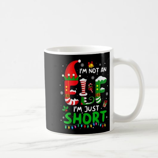 Im Not An Elf Just Short Funny Christmas Xmas Men Koffiemok (Rechts)