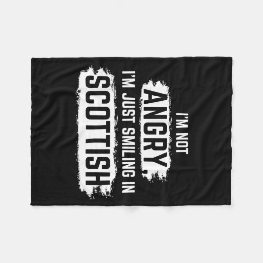 I'm Not Angry I'm Just Smiling In Scottish Dad Fun Fleece Deken (Voorkant (Horizontaal))