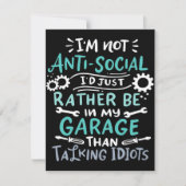 I'm Not Antisocial | Mechanic Canvas Kaart (Voorkant)