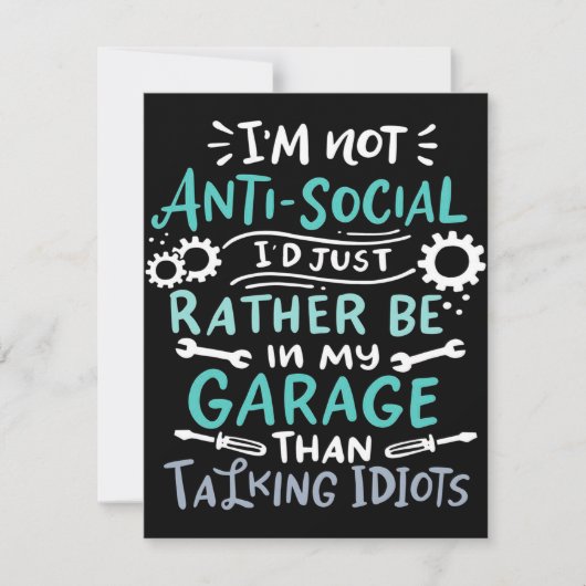 I'm Not Antisocial | Mechanic Canvas Kaart (Voorkant)