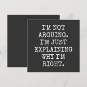 I'm Not Arguing I'm Just Explaining Why I'm Right. Kaart (Voorkant / Achterkant)