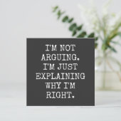 I'm Not Arguing I'm Just Explaining Why I'm Right. Kaart (Staand voorkant)