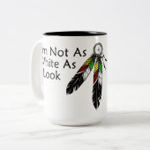 I'm Not As White As I Look Native American Tweekleurige Koffiemok (Voorkant links)
