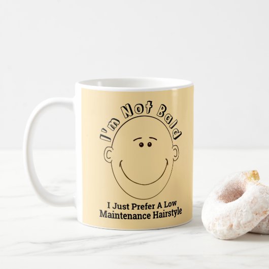 I'm Not Bald I Prefer A Low Maintenance Hairstyle Koffiemok (Met donut)