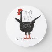 I'm Not Chicken, I'm Art - Quirky Retro T Shirt Ronde Klok (Voorkant)