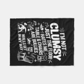 I'm Not Clumsy Funny Retro Saying Quote  Fleece Deken (Voorkant (Horizontaal))