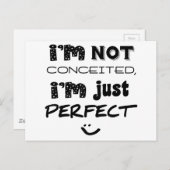 I'm Not Conceited, I'm Just Perfect Briefkaart (Voorkant / Achterkant)