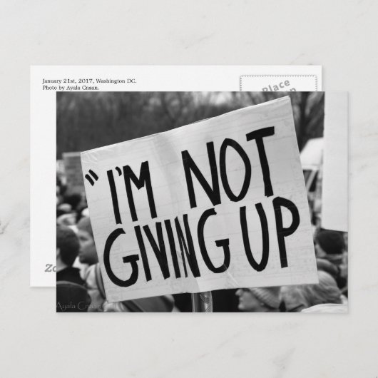 I'm Not Giving Up Postcard Briefkaart (Voorkant / Achterkant)