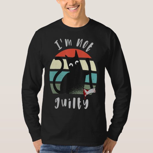 I'm not guilty Innocent Cat with knife Halloween T-shirt (Voorkant)