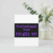 im_not_handicapped_im_just briefkaart (Staand voorkant)