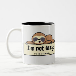 I'm not Lazy: De strip van een hilarische schrijve Tweekleurige Koffiemok