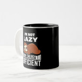 I'm Not Lazy I'm Energy Efficient Funny Sloth Tweekleurige Koffiemok (Voorkant links)
