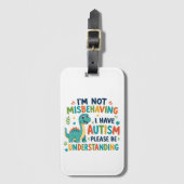 I'm not misbehaving I have autism Bagagelabel (Voorkant (verticaal))