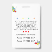 Im Not Misbehaving I have Autism ID Badge  (Achterkant)