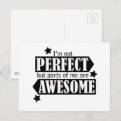 I'm Not Perfect but Awesome - Statement, Quotes Briefkaart (Voorkant / Achterkant)