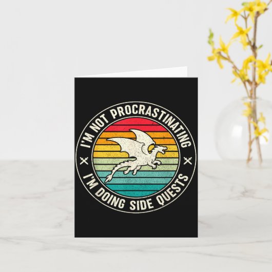 I'm Not Procrastinating I'm Doing Side Quests Drag Kaart (Gele Bloem)