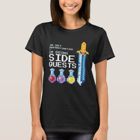 I'm not procrastinating i'm doing Side Quests MMOG T-shirt (Voorkant)