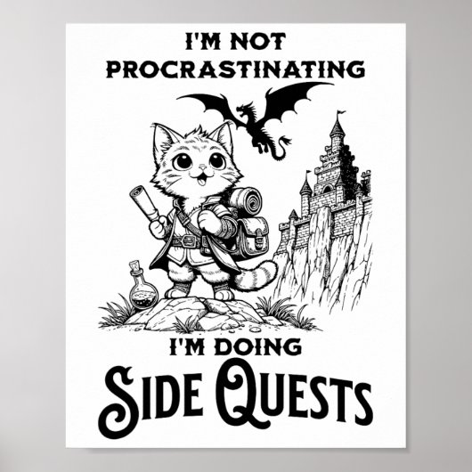 I'm Not Procrastinating I'm Doing Side Quests Rpg  Poster (Voorkant)