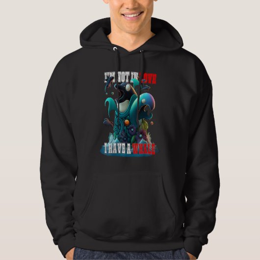 I'm not Single I have a Whale  Valentine FIsh Ocea Hoodie (Voorkant)