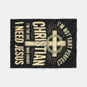 I'm Not That Perfect Christian Jesus Fleece Deken (Voorkant (Horizontaal))