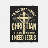 I'm Not That Perfect Christian Jesus  Fleece Deken (Voorkant)