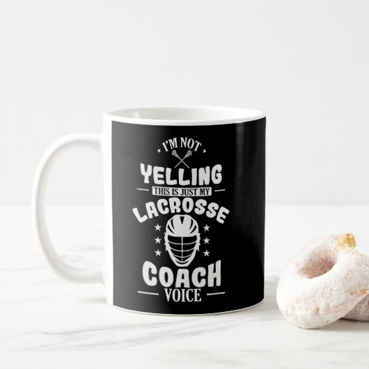 I'm not Yelling only my Lacrosse Coach Voice Koffiemok (Met donut)