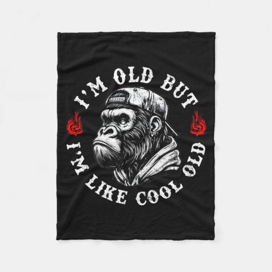 I'm Old But I'm Like Cool Old Funny Monkey (on Bac Fleece Deken (Voorkant)