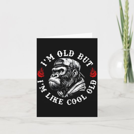 I'm Old But I'm Like Cool Old Funny Monkey (on Bac Kaart (Voorkant)