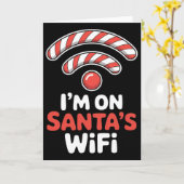 Im On Santas Wifi Christmas Holiday Xmas  Kaart (Gele Bloem)