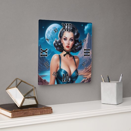 I'm On Vacation AI Concept Art van Xzendor7 Vierkante Klok (Kantoor)