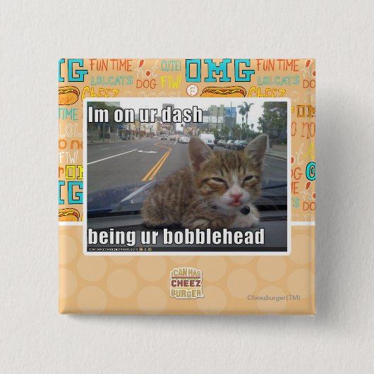Im op onze as vierkante button 5,1 cm (Voorkant)