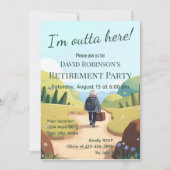 I'm Outta Here Retirement Party Retro Kaart (Voorkant)